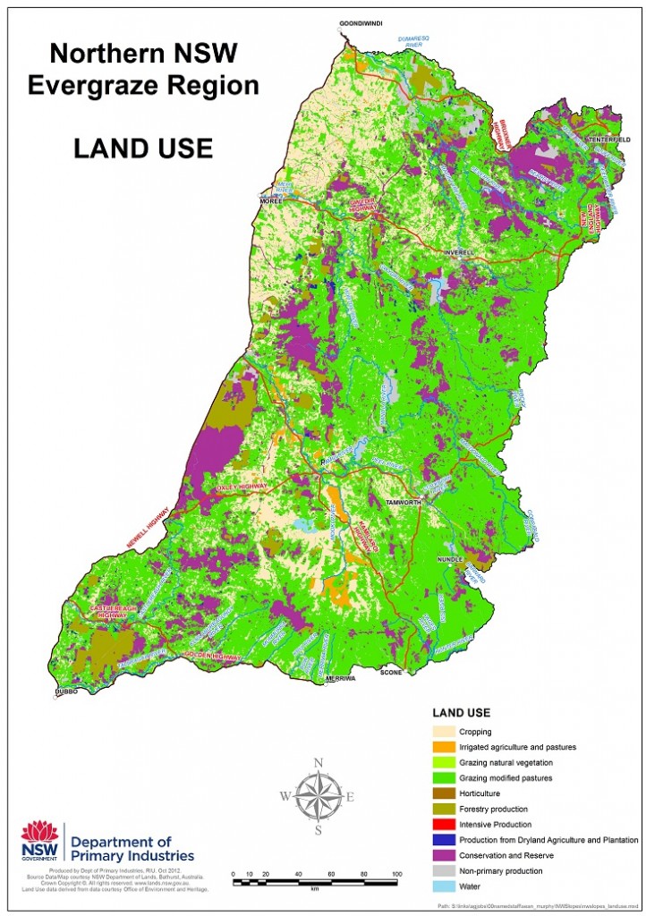 Figure 1. Primary land use in the Northern NSW EverGraze region.