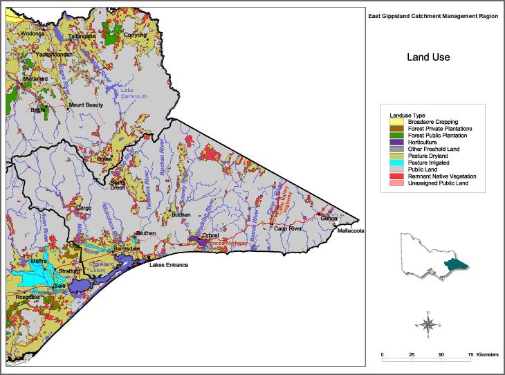 Figure 1. Land use in East and Central Gippsland